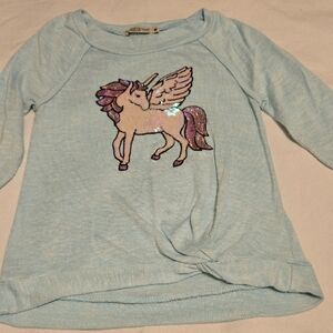 Chance or Fate Light Blue Unicorn Long Sleeve Tee